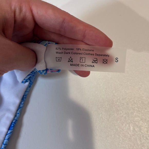 y2k blue floral bikini set - coconut girl tropical Hawaii beach vacation resort - Picture 6 of 10